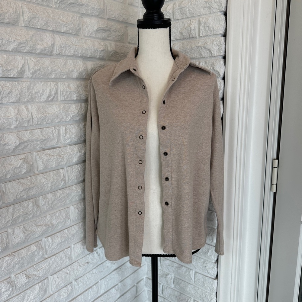 Van Heusen Women's Casual Beige Button Down Shirt